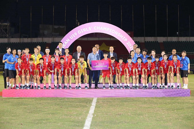 U19 nữ Việt Nam về nhì. Ảnh: Quốc An